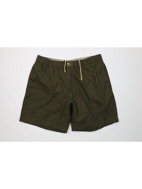 Vintage 90s Streetwear Mens Large Faded Blank Above Knee Surf Shorts Olive Green